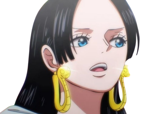 boa hancock one piece cheveux noirs boucles oreille serpent bloop