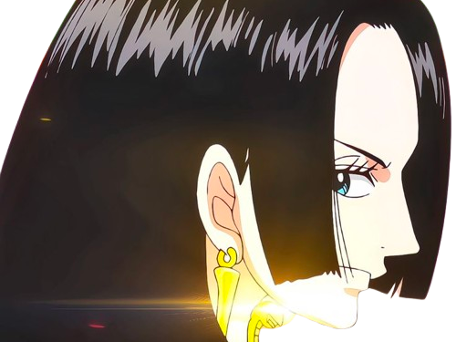 boa hancock one piece cheveux noirs boucles oreille serpent bloop