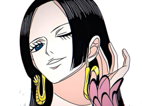 boa hancock one piece cheveux noirs boucles oreille serpent bloop