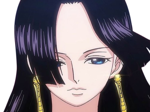 boa hancock one piece cheveux noirs boucles oreille serpent bloop