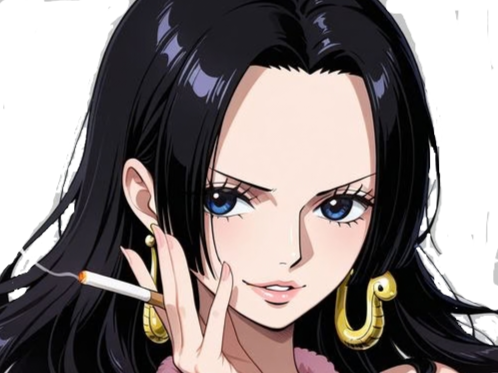 boa hancock one piece cheveux noirs boucles oreille serpent bloop