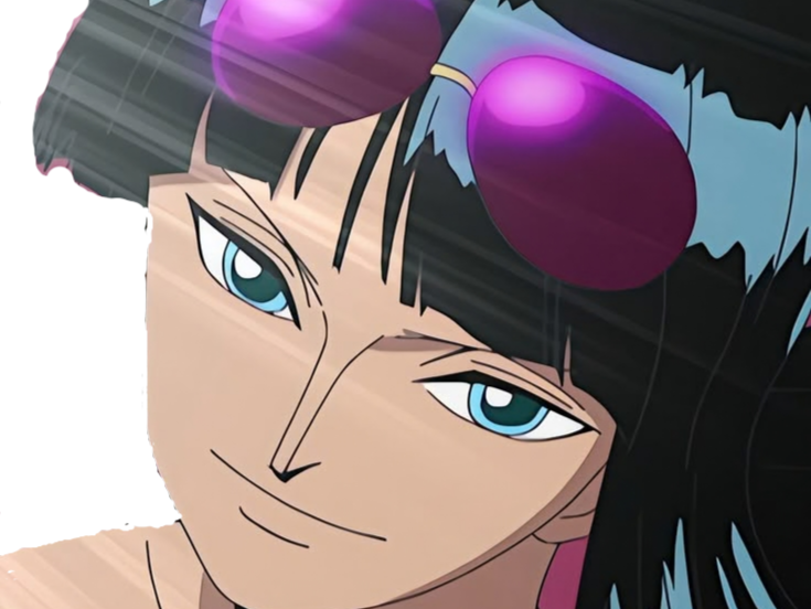 nico robin one piece ninon cheveux noir lunettes bloop
