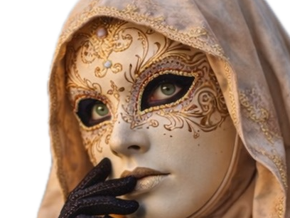 masque carnaval mystere venitien italie capuche beige