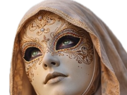 masque carnaval mystere venitien italie capuche beige