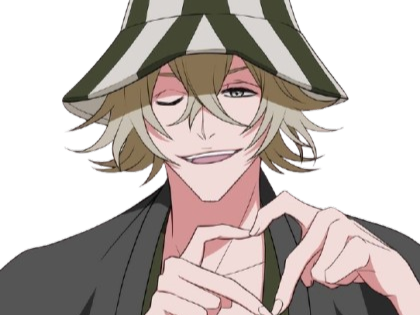 kisuke urahara bleach chapeau vert cheveux blonds opimissime bloop