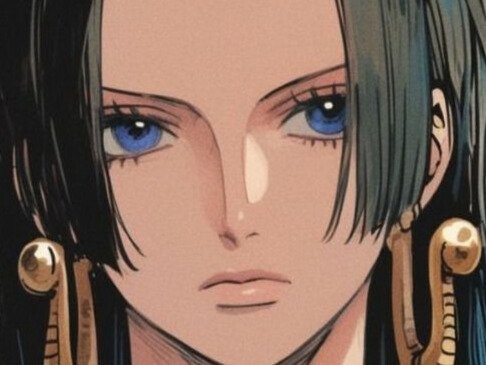 boa hancock one piece boucle oreille serpent cheveux noirs waifu bloop