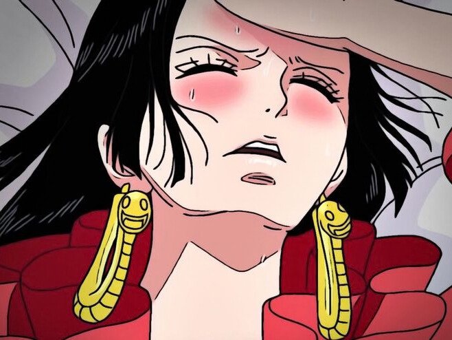 boa hancock one piece boucle oreille serpent cheveux noirs waifu bloop