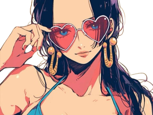 boa hancock one piece boucle oreille serpent cheveux noirs waifu bloop lunettes