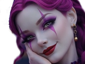 cirque violet waifu femme clown