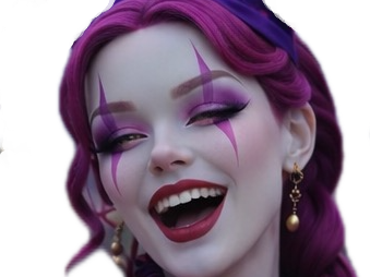 cirque violet waifu femme clown