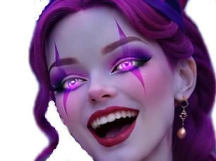 cirque violet waifu femme clown