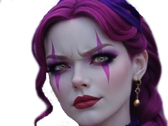 cirque violet waifu femme clown