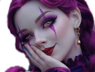 cirque violet waifu femme clown