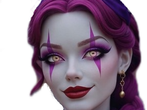 cirque violet waifu femme clown