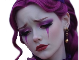 cirque violet waifu femme clown