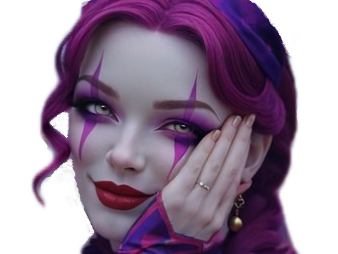 cirque violet waifu femme clown