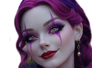 cirque violet waifu femme clown