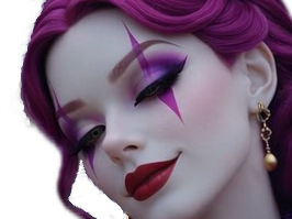 cirque violet waifu femme clown