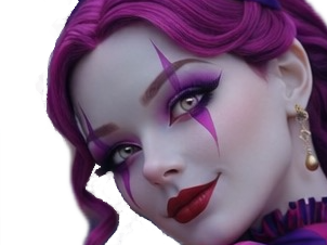 cirque violet waifu femme clown