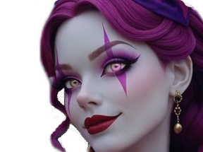 cirque violet waifu femme clown