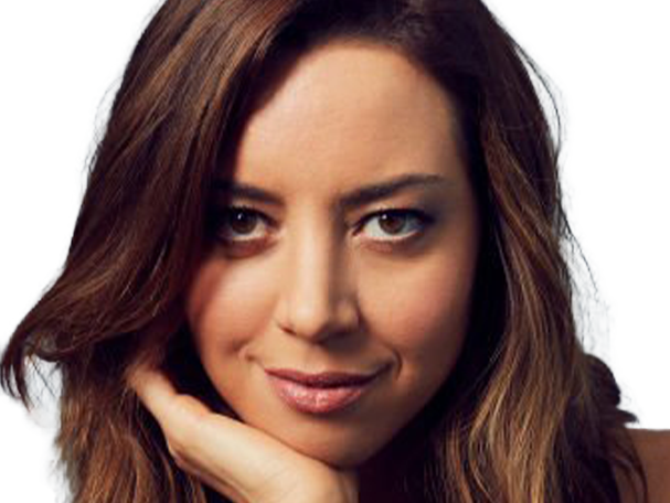 aubrey plaza actrice americaine femme brune trentaine trentenaire peau mat