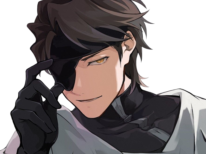 sosuke aizen bleach tybw anime manga shinigami capitaine 5eme-division scelle antagoniste bandeau-oeil cheveux-bruns yeux-marrons just-as-planned