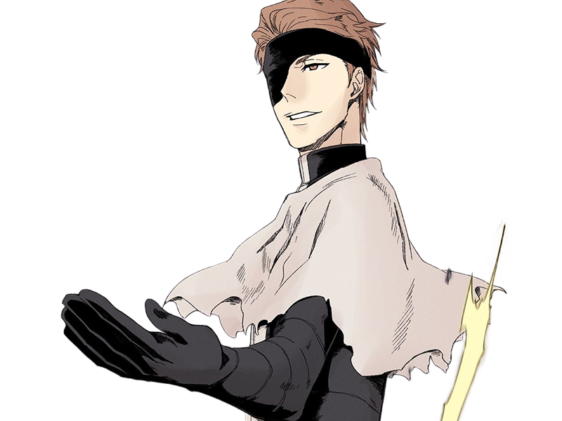 sosuke aizen bleach tybw anime manga shinigami capitaine 5eme-division scelle antagoniste bandeau-oeil cheveux-bruns yeux-marrons just-as-planned