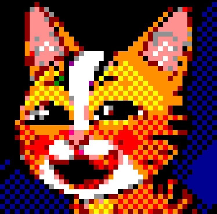 benitor chat 8bit pixel sourire lofi lowdef lowrez joyeux