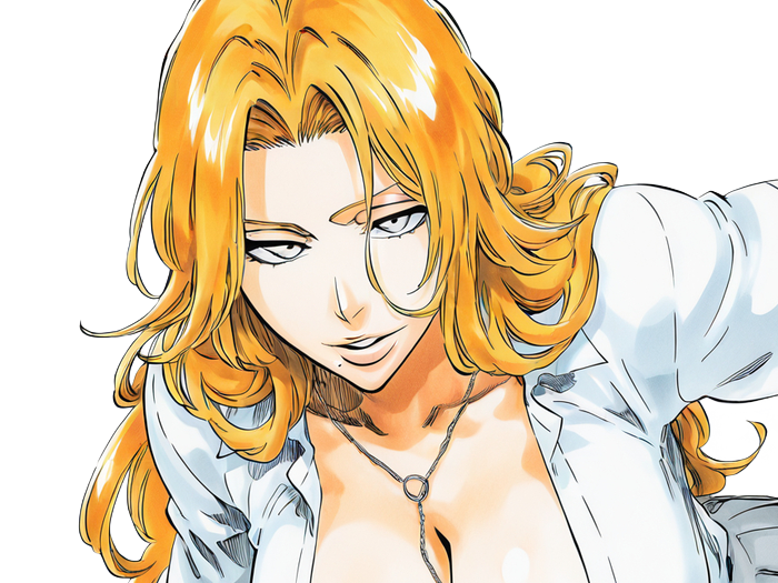 rangiku matsumoto bleach manga shinigami lieutenant 10eme-division waifu femme gotei-13 cheveux-blonds-venitiens yeux-bleus blonde rousse pulpeuse