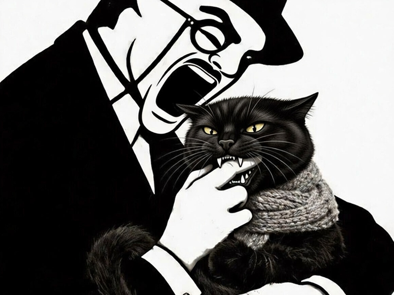 arseneur poudlard caresse chat echarpe maya mordre morsure cri hurle douleur