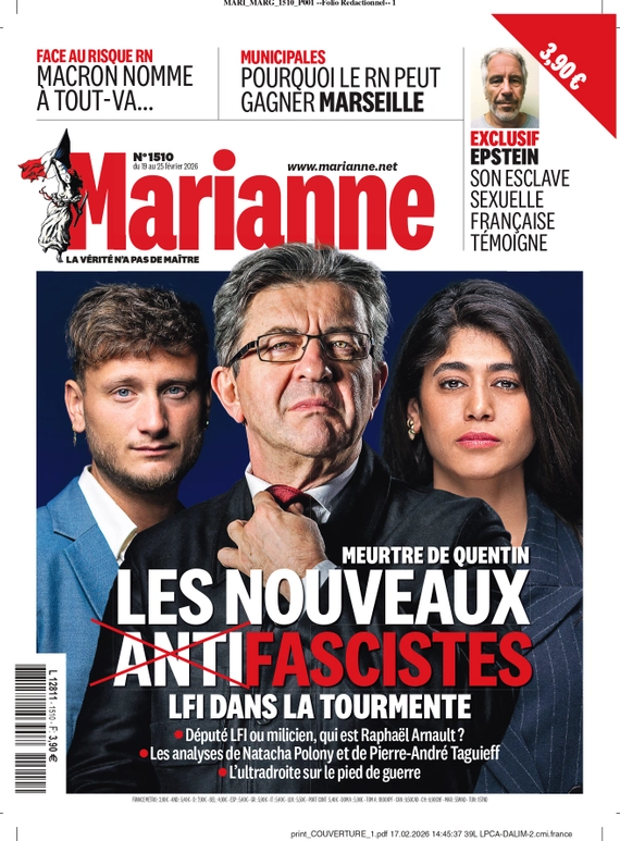 lfi marianne une fasciste facho fachos nazis nazi fascistes melenchon rima hassan raphael arnault finito