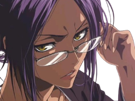 yoruichi-shihouin-bleach-peau-mate-yeux-ambre-jaune-cheveux-violets-desdemone-loco-bloop-lunettes
