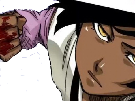 yoruichi shihouin bleach peau mate yeux ambre jaune cheveux violets desdemone loco bloop
