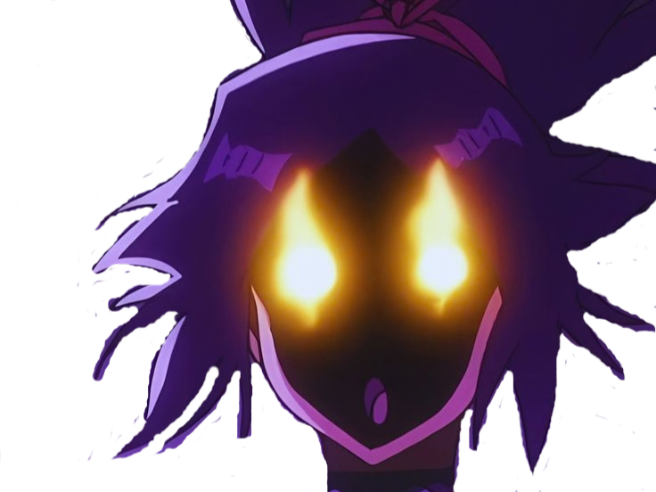 yoruichi shihouin bleach peau mate yeux ambre jaune cheveux violets desdemone loco bloop