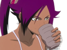 yoruichi-shihouin-bleach-peau-mate-yeux-ambre-jaune-cheveux-violets-desdemone-loco-bloop