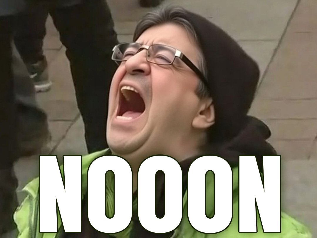 melenchon nooon no trump pls larme nan gaucho gauchiasse gauchiste quentin defaite elections election lfi