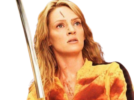 beatrix kiddo kill bill uma thurman blonde yeux bleus bloop katana epee