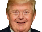 donald-trump-dounald-president-usa-attarde-retard-triso-trisomique-debile