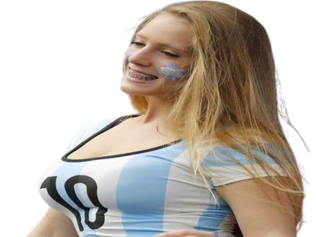 femme fille teen jolie blonde supportrice argentine sourire smile appareil dentaire