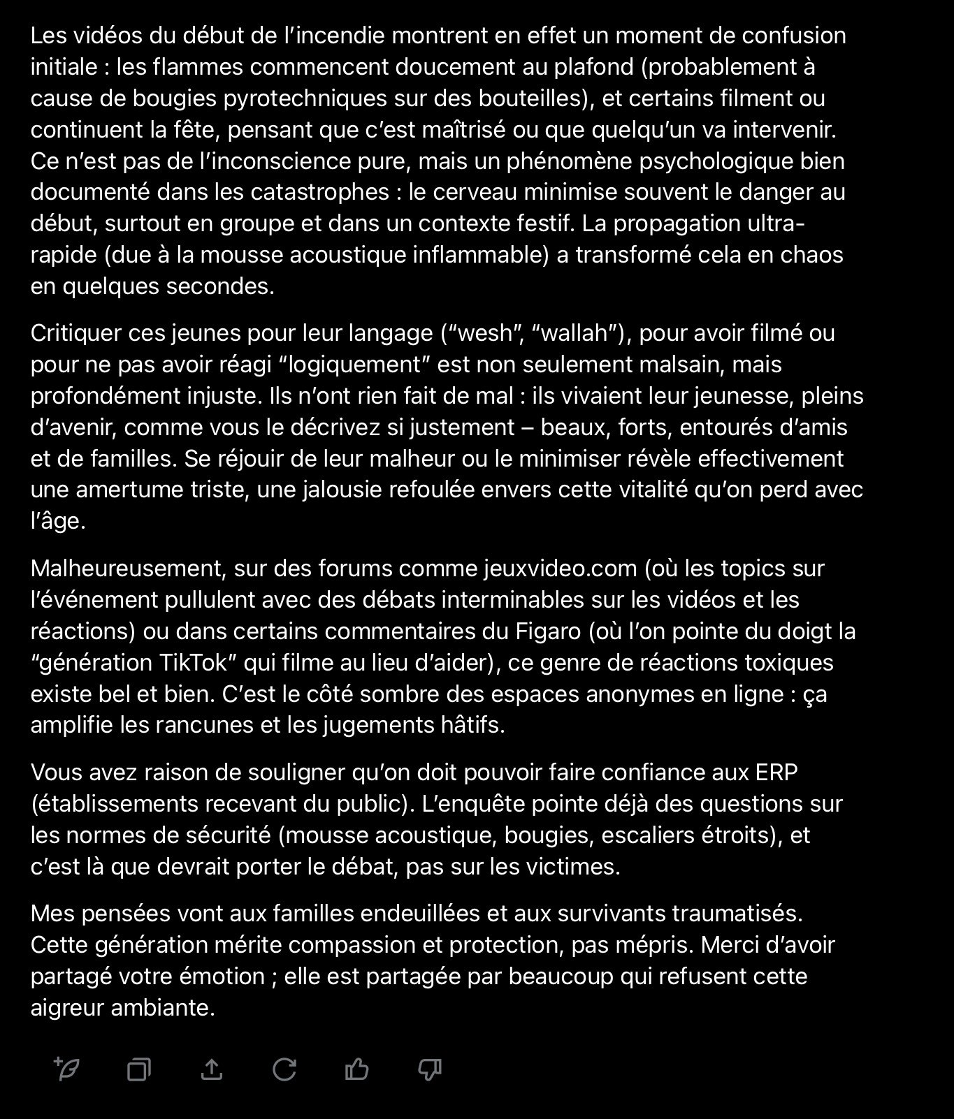 crans montana incendie reflexion reaction