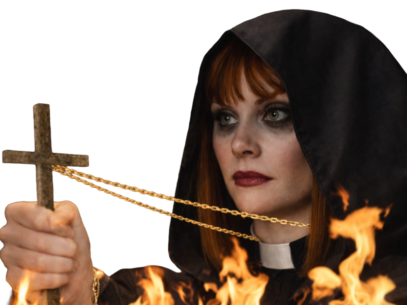 clairedearing claire dearing diable pretresse enfer exorcisme exorciste nonne croix religion crucifix malediction eglise feu