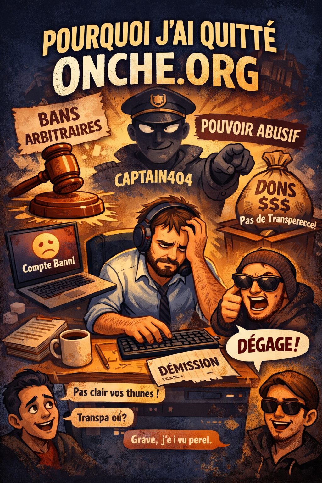 onche dictature volutes ban sanction punition censure repression prison vol voleur escrocs detournement droitarde capitain404