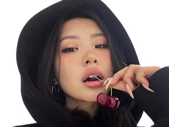 wdizi asiatique belle badass cerise piercing capuche dark regard