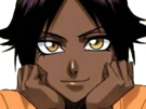 yoruichi-shihouin-bleach-desdemone-peau-mate-yeux-ambre-jaune-cheveux-violets-bloop
