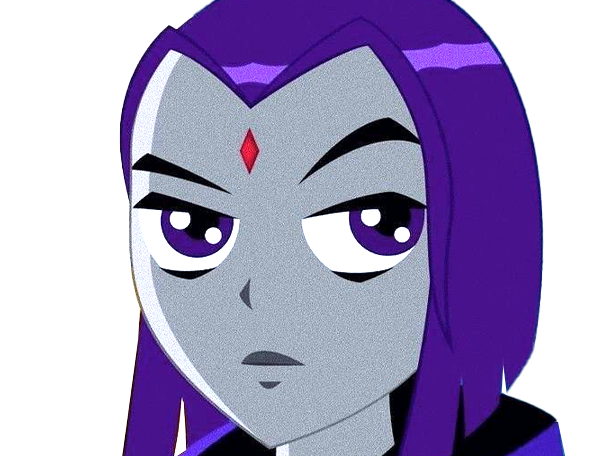 raven teen titans violet pourpre dc comics demi demone trichoporphyree indigo