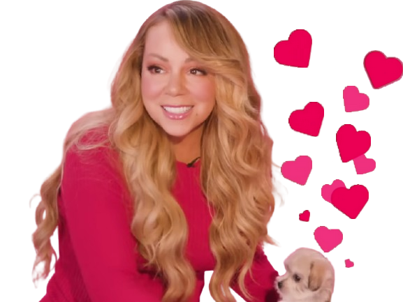 mariah carey cute diva chiot mignon souris sourire chien coeur coeurs amour aime amoureux