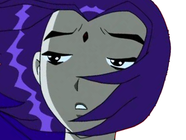 raven teen titans violet pourpre dc comics demi demone trichoporphyree indigo