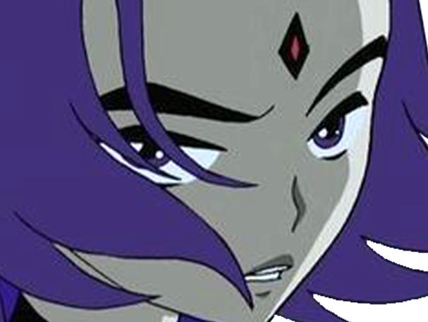 raven teen titans violet pourpre dc comics demi demone trichoporphyree indigo