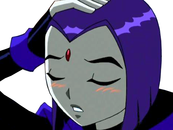 raven teen titans violet pourpre dc comics demi demone trichoporphyree indigo