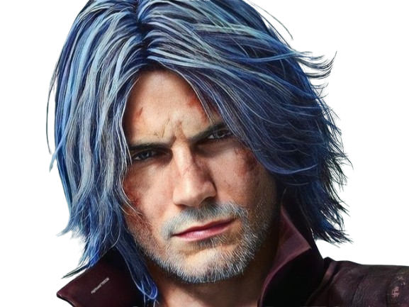 dante devil may cry 5 dmc dmc5 serieux concentre sang-froid capcom beau sparda protagoniste knifos